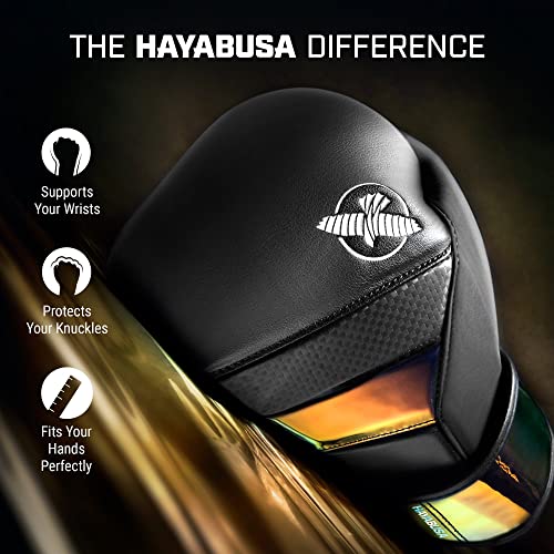 Image of Hayabusa T3 Boxing Gloves - Sparring - Black /Iridescent, 14oz | Sparring Gloves, Muay Thai Gloves, Kickboxing Gloves, Heavy Bag Gloves, Boxing Gloves for Men and Women, Boxing Gloves
