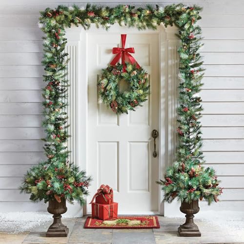 Christmas Garland Decorations,2.7M/9FT Wreath Garlands Decorations Xmas, Holiday Decorations Wreath for Stairs, Fireplace, Door, Indoor Decoration - Image 3