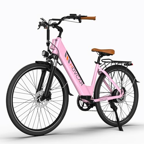 Movcan V80 Electric Bike, 1000W Motor 28MPH Ebike, 48V 13Ah Removeable Battery, 26'' City Cruiser Adult Electric Bicycles up to 70 Miles, 7-Speed Dual Disc Brake, Mountain E Bike for Commuting