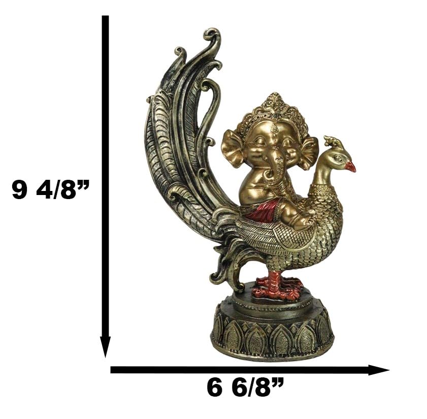 Estatua Baby Ganesha Sagrado y Búho 9.5 pulgadas miniatura 2