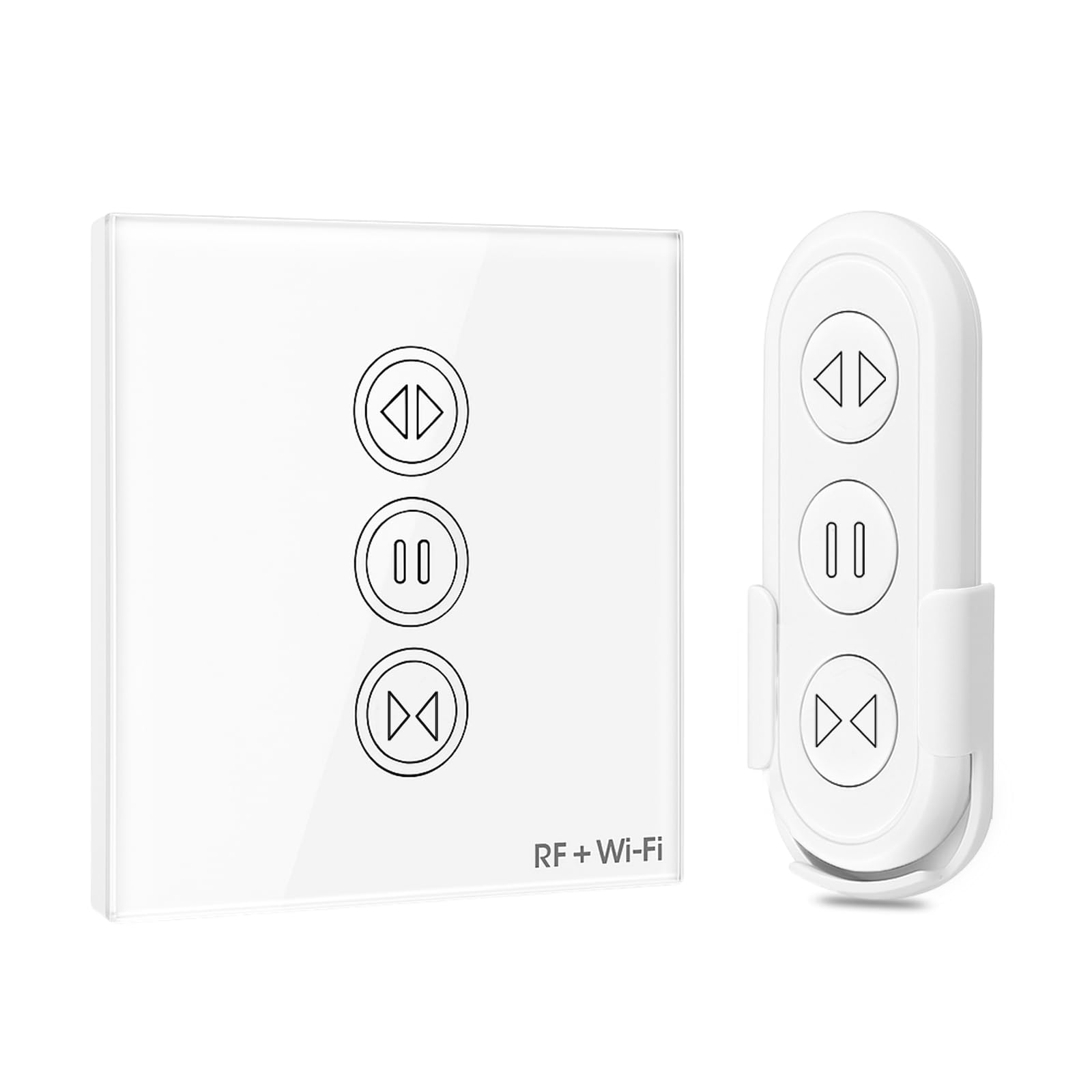 LoraTap Interruptor Persiana WiFi con Mando a Distancia RF, Interruptor Táctil de Pared para Cortina Eléctrica, Funciona con La Aplicación Smart Life, Compatible con Alexa y Google Home