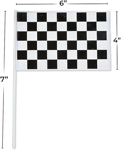 Miniatura 2 de Fun Express Juego de banderas de carreras de plástico, decoración vibrante para fiestas temáticas de carreras, carnavales, desfiles y celebraciones,