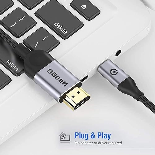 Miniatura 3 de QGeeM Adaptador de cable USB C a HDMI de 6 pies 4K, USB tipo C a HDMI Thunderbolt 3/4 compatible con iPhone 16, Galaxy, MacBook Pro/air, iPad Pro,