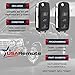 Replacement Keyless Entry Remote Flip Key Fob fits 2002 2003 2004 2005 VW Jetta, Golf, Passat (HLO1J0959753AM, Set of 2)