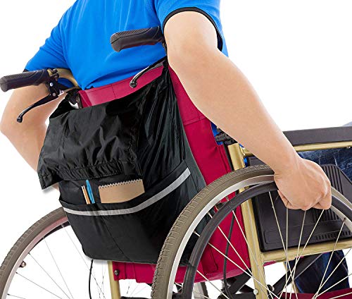 Wheelchair Bag for Back of Chair - Accessory Carry Pouch for Storage of Personal Accessories and Essential Items - Lightweight and Large Expanding Design for Wheel Chair Travel Back - Thumbnail 4