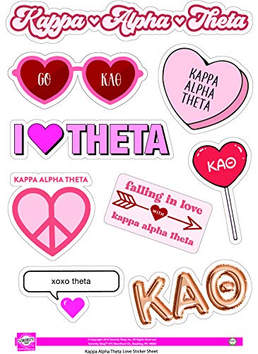 Sorority Shop - Kappa Alpha Theta - Sticker Sheet - Love Theme Sorority Shop - Kappa Alpha Theta - Sticker Sheet - Love Theme