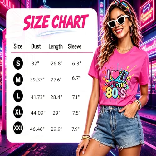 80s Shirt for Women I Love The 80s Tshirts Retro 80's Outfit Disco Music Tops 1980s Themed Gift Red - image 4