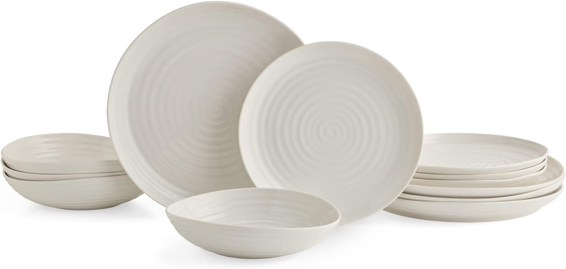 Sophie Conran 12 Piece Coupe Dinnerware Set - Dinner Plates, Side Plates & Bowls, Porcelain Kitchen Tableware for Everyday Dining & Entertaining - Durable & Dishwasher Safe