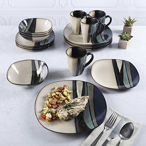 Gibson Elite Althea Reactive Dinnerware Set, Teal, Service For 4 (16Pcs) #TOP4