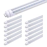 TRLIFE R17D/HO 8FT LED Bulbs, V-Shaped Dual Row Clear Cover 65W 6000K Cold White T8 8 FT LED Tube...
