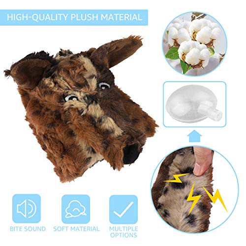 MyfatBOSS Unkaputtbares Hundespielzeug Set – 5 Stück Quietschende Plüschtiere, Unzerstörbares Hundespielzeug für Kleine und Große Hunde, Kuscheltier für Hunde, Inklusive Tierhaarentferner für Wäsche