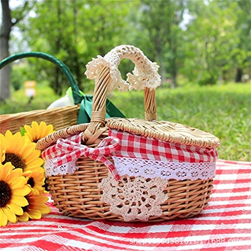 Panier de pique-nique en osier avec couvercle anti-insectes