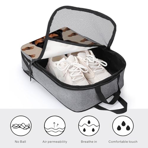Bolsas de zapatos con estampado de perro salchicha para viajeros alegres 4