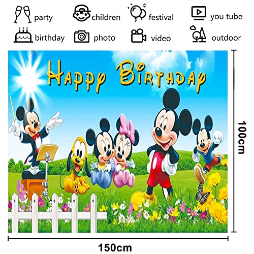 Sfondo di Compleanno a Tema Mickey Minnie BESTZY