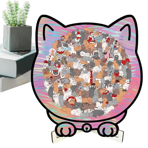 Decoración de interiores con puzzle de madera de gato para tardes de relax