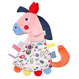 Fehn 055184 Knister-Pferd COLOR Friends – Activity-Rascheltier mit spannenden Strukturen zum Greifen, Fühlen, Hören & Spielen, mit Schnuller-Befestigung, perfekter Begleiter für Babys & Kleinkinder 0+