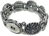 DIY Metal Slip Over Bracelet with 4 Spots for 18MM - 20MM Snap Jewelry Build Your Own Unique Jewelry