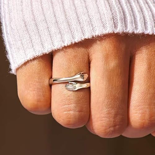 To My Granddaughter Hug Ring For Hope Rings, Inspirational Stainless Steel Engarved With Always With You Message Adjustable Ring for Women Non Tarnish Jewelry Gift for Her Birthday Christmas3