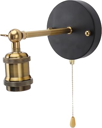 Retro Rustic Wall Sconce 180 Degree Adjustable Industrial Vintage Wall Light Fixture Farmhouse Antique Wall Lamp with Switch for E27 E26 Bulb for Bedroom Living Room