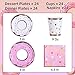 Donut Party Supplies, Plates and Napkins Set, Cups for Donut Birthday Party Baby Shower Grow Up Themed Parties Serves 24