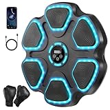 WYRIAZA Music Boxing Machine for Adults and Kids, Wall Mounted Bluetooth Sounding Punch Boxing Machine with Boxing Gloves, LED Boxing Training Workout Target Equipment with 11 Modes & 9 Speeds