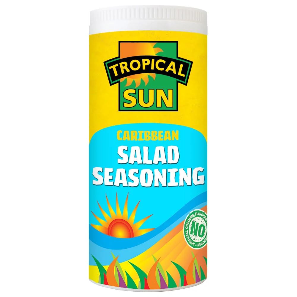 Tropical Sun Caribbean Salad Seasoning – Exotic Blend with Onion, Mustard, Thyme & Sage – 100g