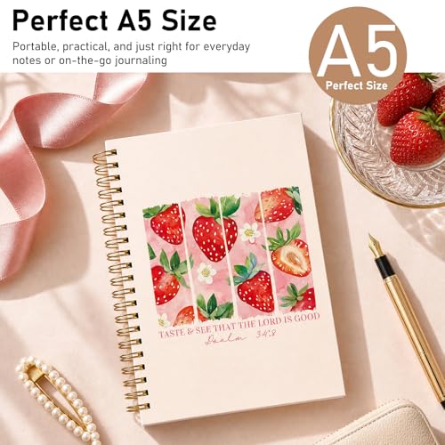 Image of INCOK Pink Strawberry Gifts Notebook - Strawberry Journal for Women, Cute Preppy Note Book Office Supplies Back to School Stuff Stationery for Students Girly Teen 5.5x8.3 Inches
