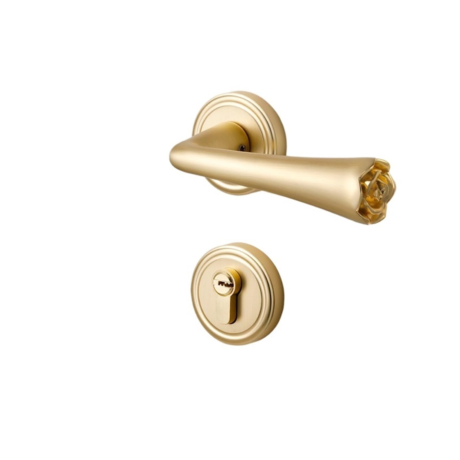 Poignée de porte antique française pour chambre à coucher dorée