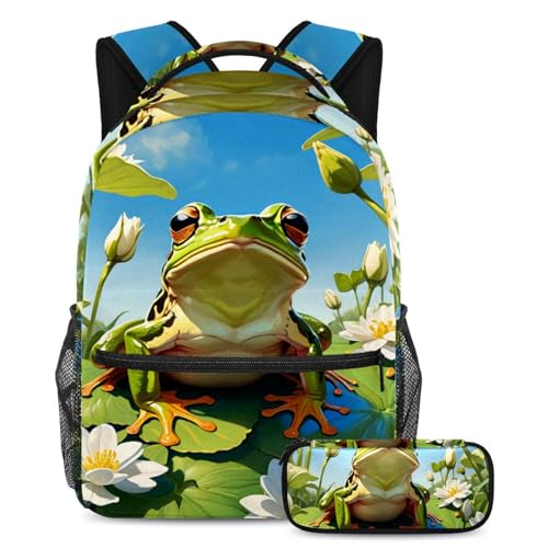 Sac à dos grenouille multicolore idéal pour briller dans la cour de récréation