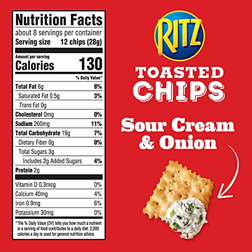 Ritz Toasted Chips Sour Cream And Onion Crackers, 8.1 Oz #TOP5