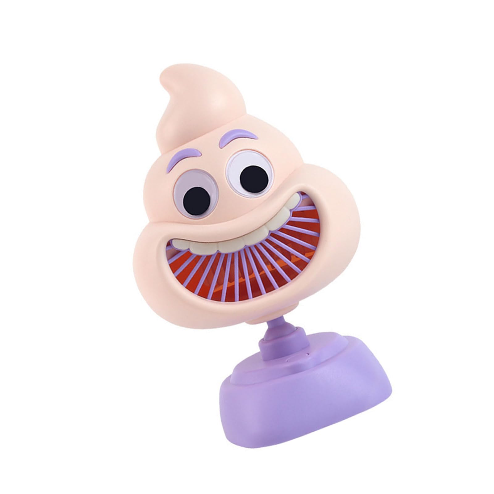 kokdid Creative Novelty Handheld Fan Poop Shape Portable Desktop Design Motor for Kids Adults Travel Electric