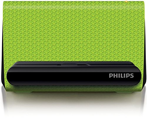 Philips SBA1710 Portable Smartphone Speaker Cradle with 3.5mm Auxiliary Cable Green