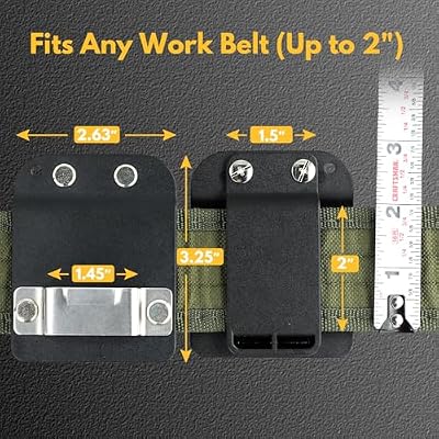 TapeGrip | Universal Brand Tape Measure Clip - Compatiple with Milwaukee/Stanley Tape Measure Holder for Belt | Compatiple with Craftsman, Makita, Ryobi | 2 Heavy-Duty Belt Hook