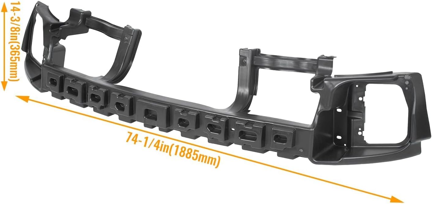 ECOTRIC Front Bumper Absorber Compatible with 2013-2024 Dodge Ram 1500 All Cab Types Replacement For Part Number 68145441AC CH1070834 CH1070834C Face Bar Impact Bar