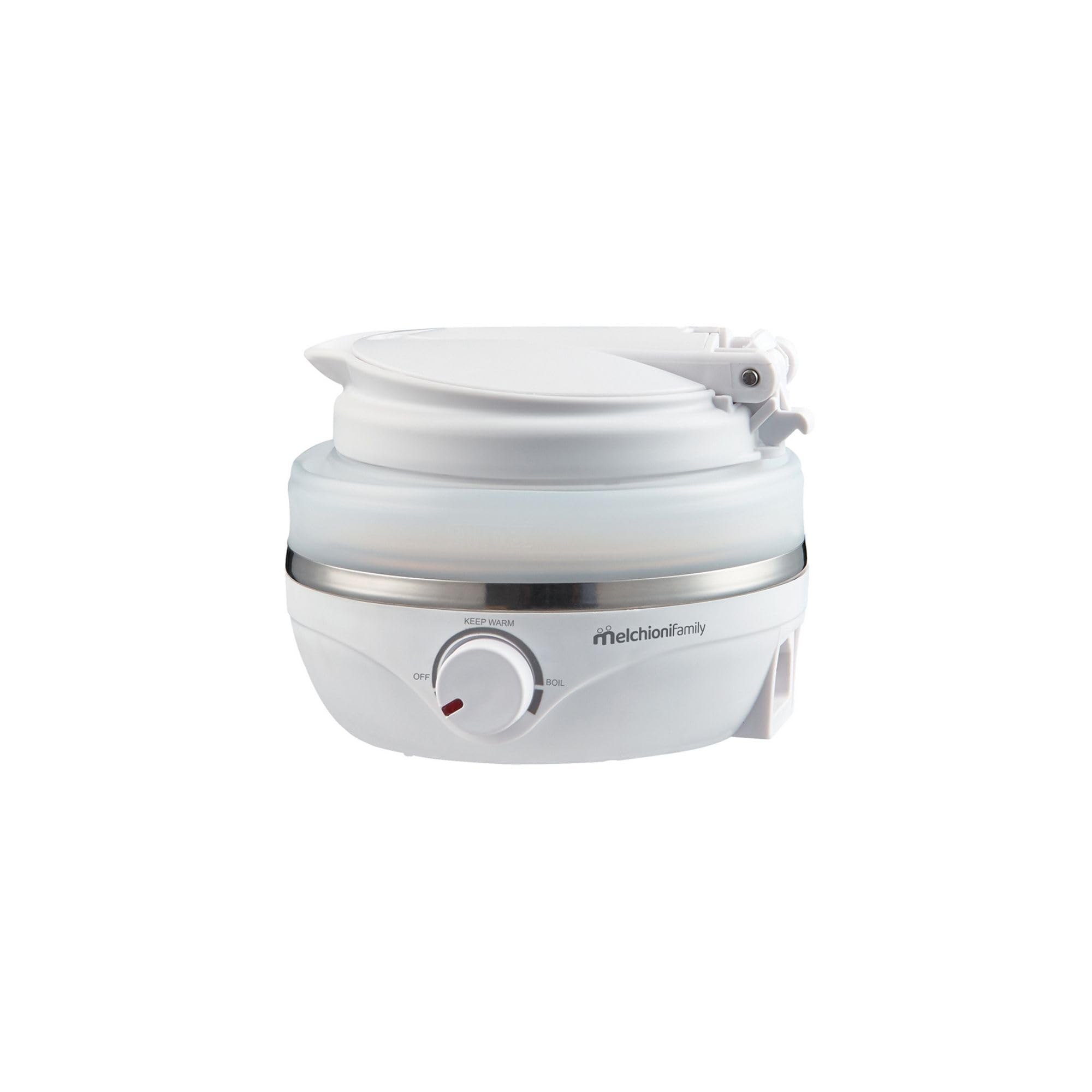 Melchioni Family Mrs KETTLE, Bollitore Elettrico da Viaggio, Piccolo e Pieghevole, Capacità 0.6L, Doppio Voltaggio 220-240V/100-120V, 800W, Perfetto Bollitore Acqua per Viaggi e Uso Quotidiano