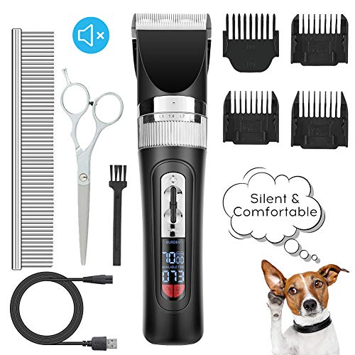 Cortapelo Perro Mascotas, Clipper para Mascotas Perros Profesional, Cortapelos Inalámbrico Silencioso para Perros, Peluquería de Mascotas Perro Máquina de Afeitar de Pelo Eléctrico Profesional