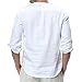 Minetom Camisa Hombre Cuello Mao Lino Blusa Manga 3/4 Camisas Top Sin...