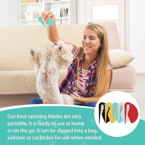 5 Stück Entfilzungsmesser Katze, Multifunktions Haarentfernungskamm, Knotenkamm Haarentfernungswerkzeug, Haustiere Entfilzungsmesser mit Stahlklinge, Wasserbeständig Knotting Comb für Hunde Katzen (A)