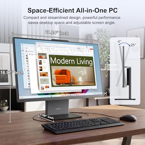 Image of Lenovo ThinkCentre 23.8 inch Ryzen 5 220 Business All-in-One Desktop, 16 + 1