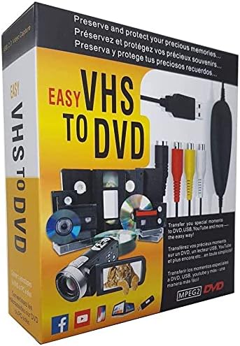 AITOO VHS To Digital Converter -[Upgrade] USB 2.0 Video Audio Capture Recorder Adapter Card V8/Vi8 VHS to DVD Converter TV DVR VCR CCTV Camcorder to PC For Windows 10/8