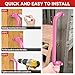 17.3 Inch Safety Playground Handles Metal Kids Indoor Outdoor Climbing Monkey Bars Swing Set Accessories Grab Handle Playset Hand Grips for Playhouse, Treehouse, Jungle Gym (Pink, 6 Pack)