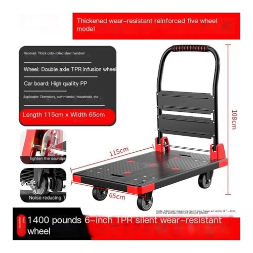 Carretilla resistente de mano 1000 lbs con ruedas bloqueables miniatura 2