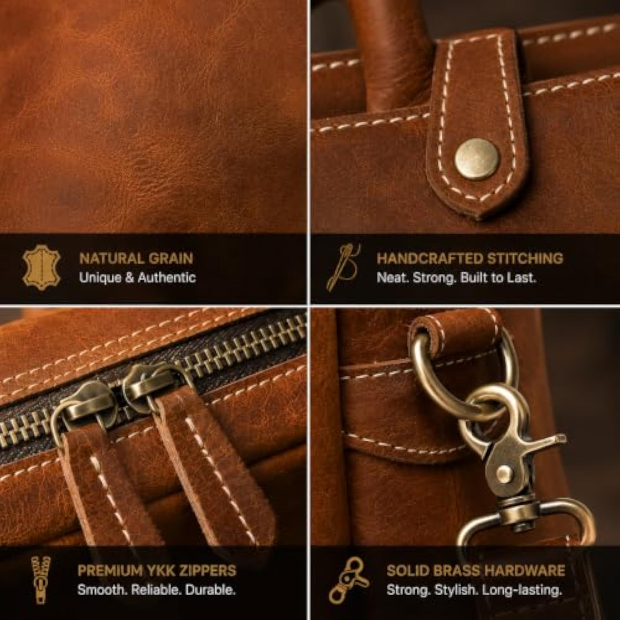 Everyday Slim Brown Laptop Briefcase with Compartment
