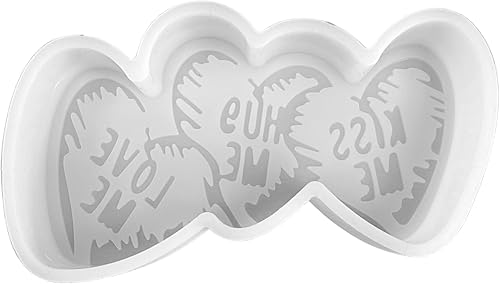 Molde fresco de corazón de conversación de San Valentín de 2.5 x 4.75 x 1 pulgada para cuentas de aroma perfumadas, apto para horno, resistente al