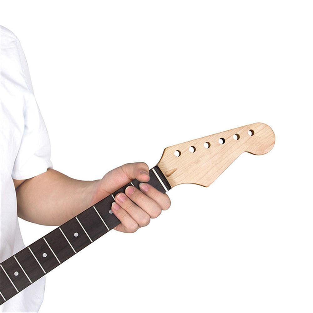 BTSEURY Gitarrenhals mit 22 Bünden, Holzgriffbrett, Palisander-Griffbrett, E-Gitarren-Ersatz