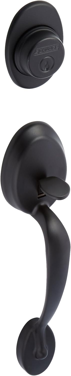 Schlage F92-PLY Plymouth Dummy Exterior Handleset from The F-Series, Matt Black