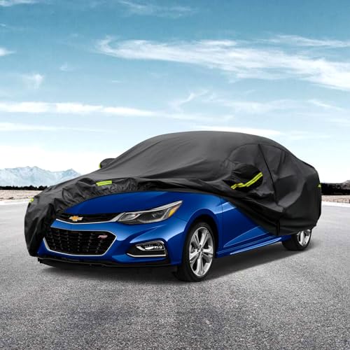 Image of Kaugung 7 Layers Car Cover Custom Fit Chevy Cruze from 2009 to 2025, Waterproof All Weather Resistant Outdoor Indoor Sun Rain Dust Snow Protection.(USA Warehouse,Within 3-7 Days) silverBlack