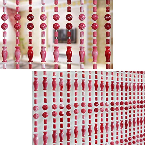 Rideau de perles rétro 90x220cm pour séparation de salon beige et marron - 5