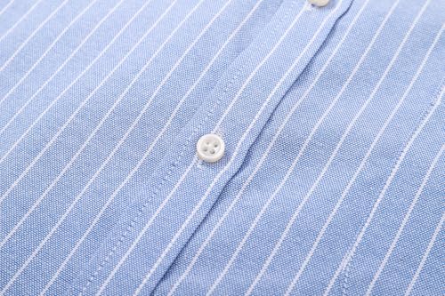 Image of SANGTREE Men & Boy Striped Multicolor Oxford Cotton Shirt,Comfortable Fit,Short Sleeve Collared Shirt