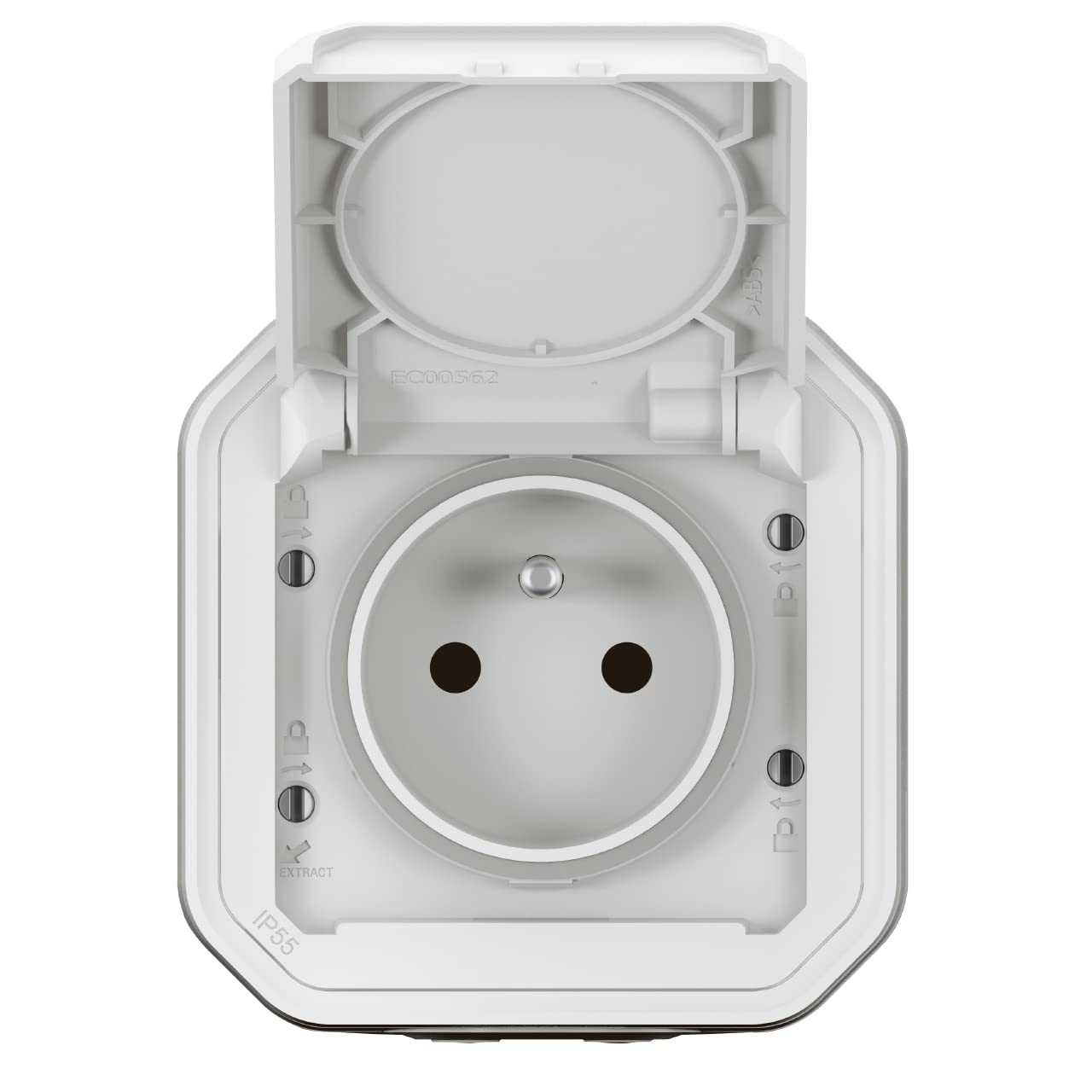 gniazdko elektryczne - 2p+t - biały - występ - legrand plexo 069781l